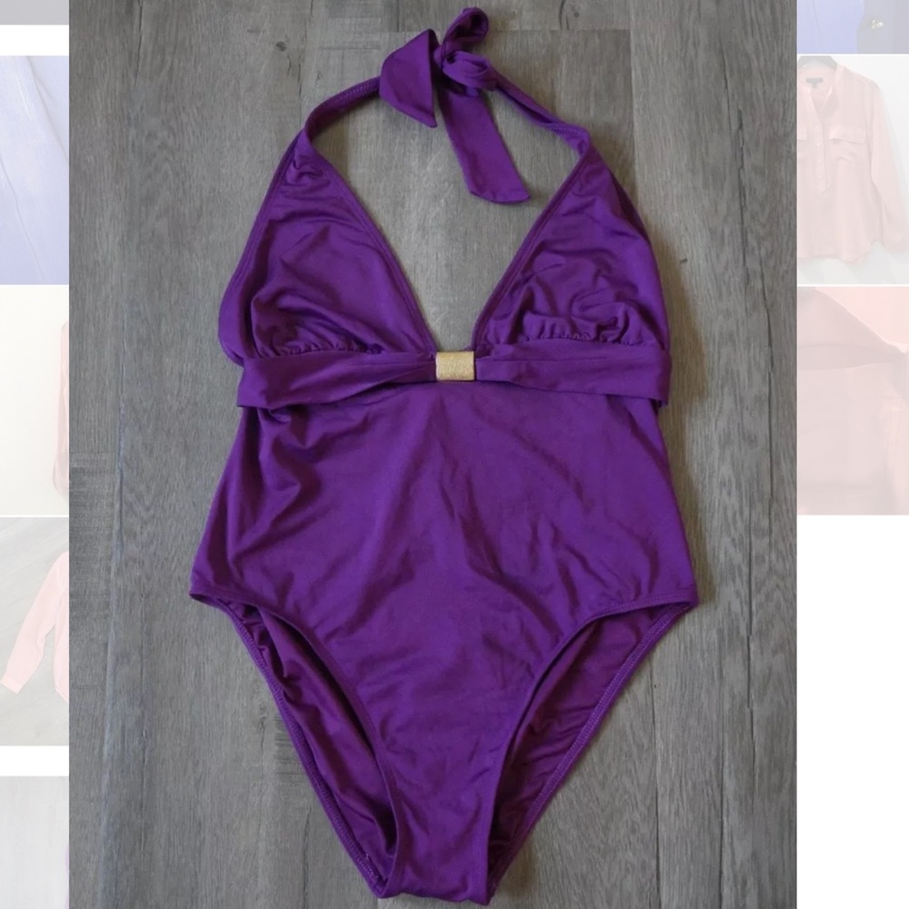 Cole of California Bathing Suite Purple size S
